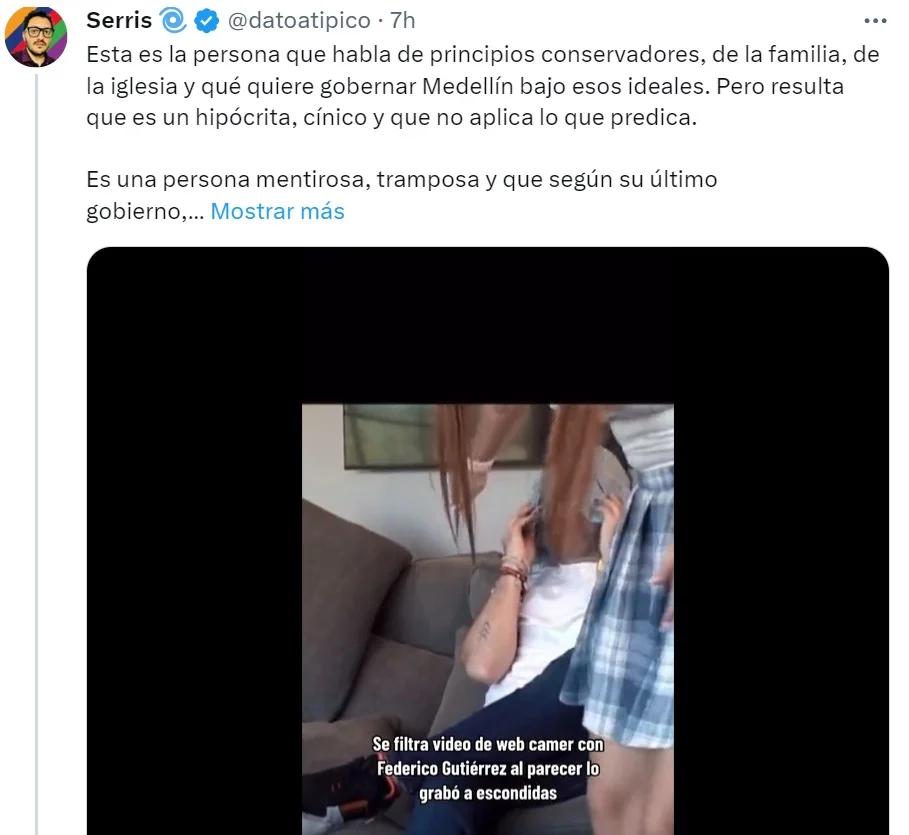 Video filtrado de Federico Gutiérrez es falso